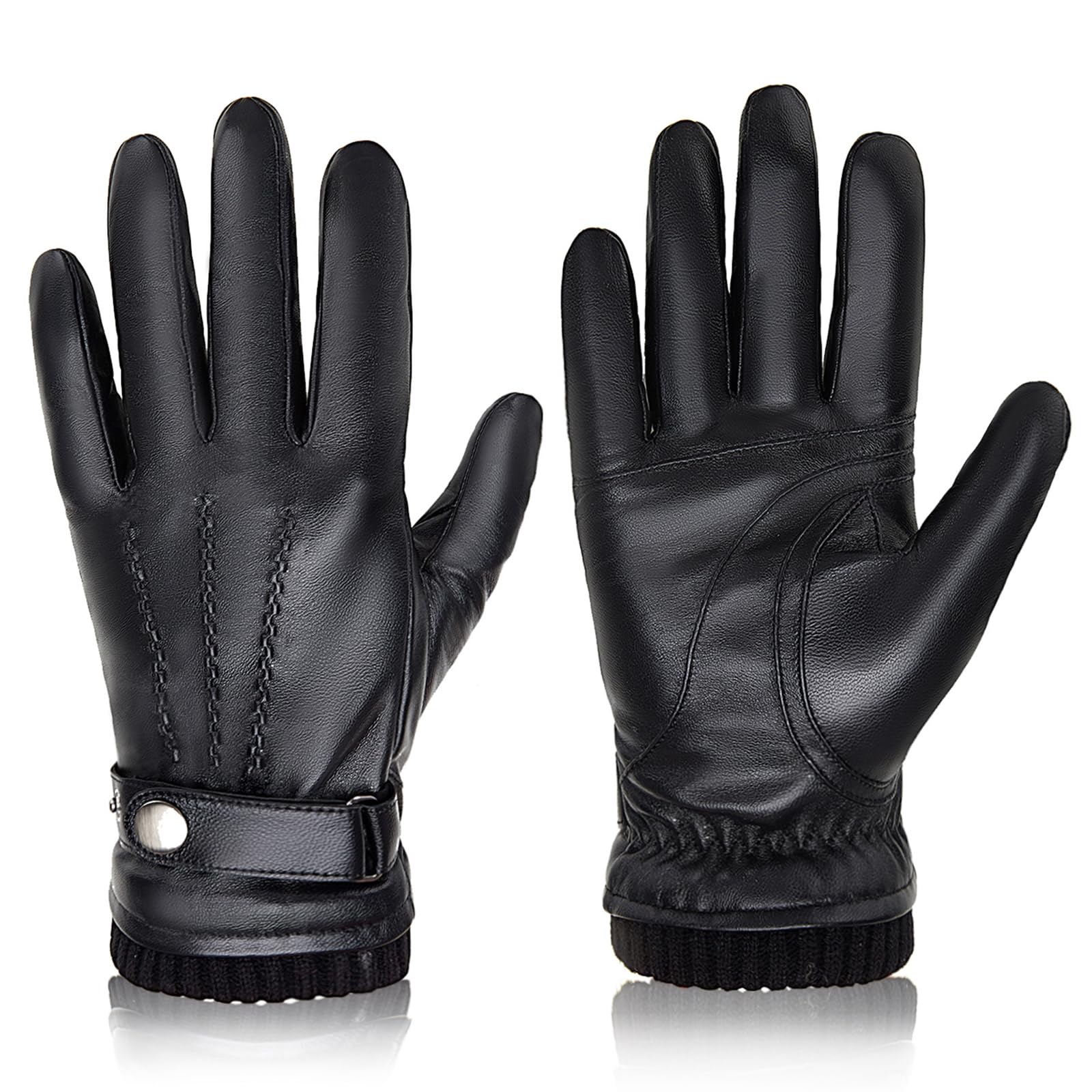 Leather Work Winter Gloves - Rękawice męskie BISON DENIM z owczej