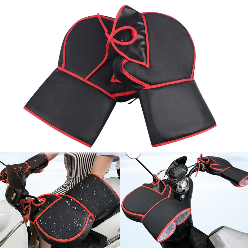 Leather Work Winter Gloves - Zimowe kierownica motocykla rękawice termiczne wiatroszczelne