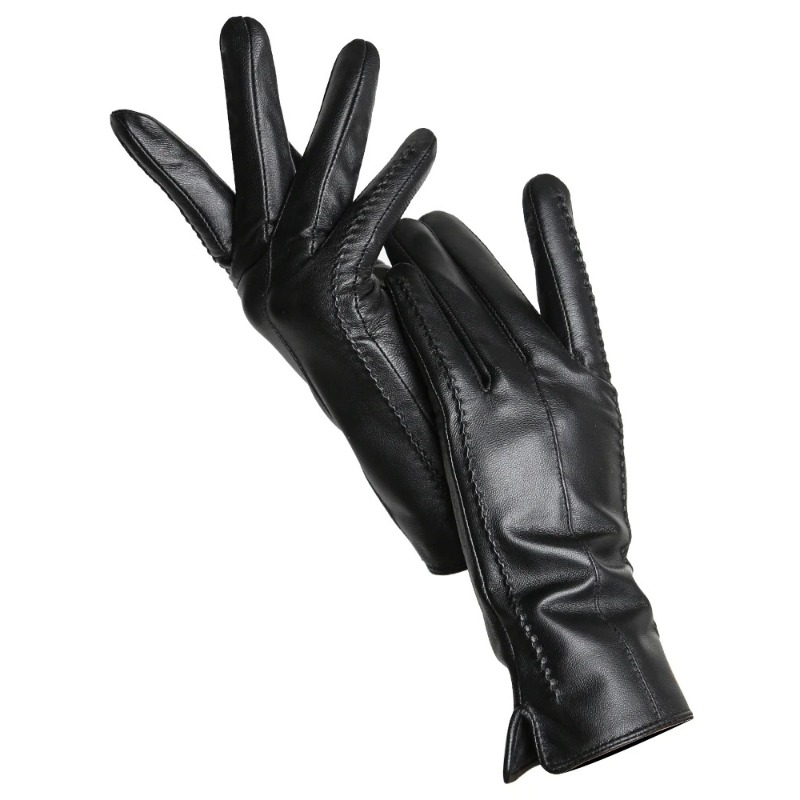 Leather Work Winter Gloves - Damskie rękawiczki z owczej skóry, zimowe,