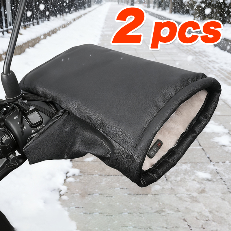 Leather Work Winter Gloves - Ochraniacze na kierownicę motocykla, wiatroodporne zimowe