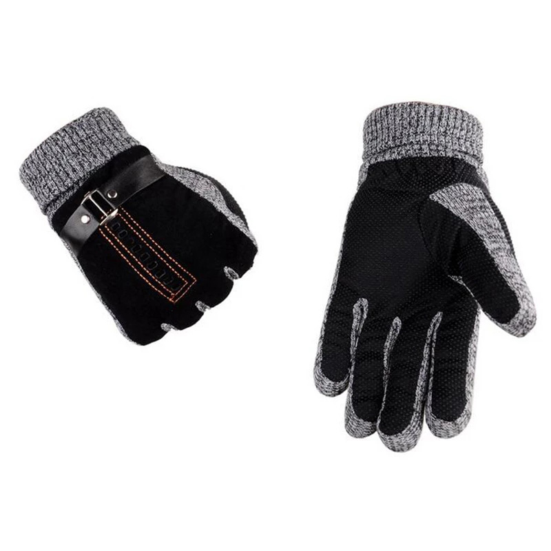 Leather Work Winter Gloves - Wysokiej jakości rękawiczki wełniane z dzianiny