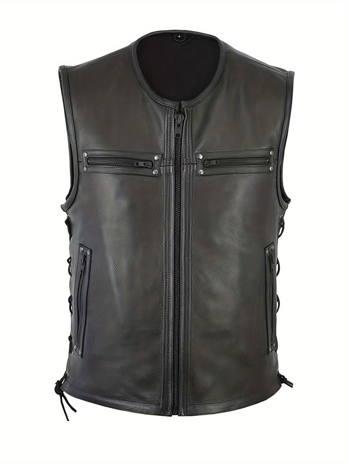 Męska kamizelka motocyklowa w  – Leather Work Vest For Men recenzja i cena