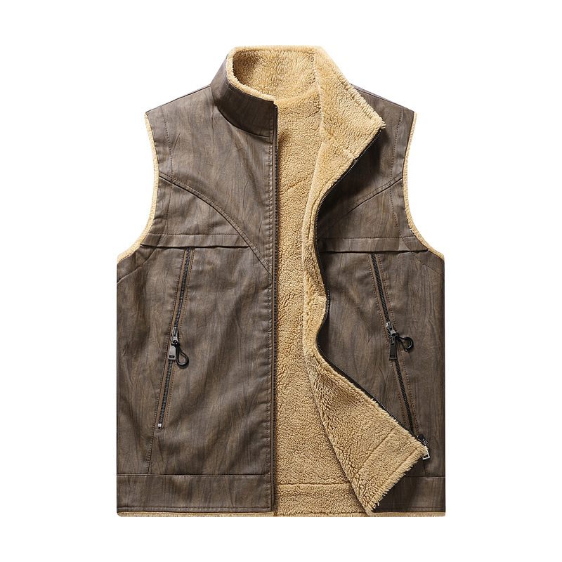 Nowa jesienno-zimowa kamizelka – Leather Work Vest For Men recenzja i cena