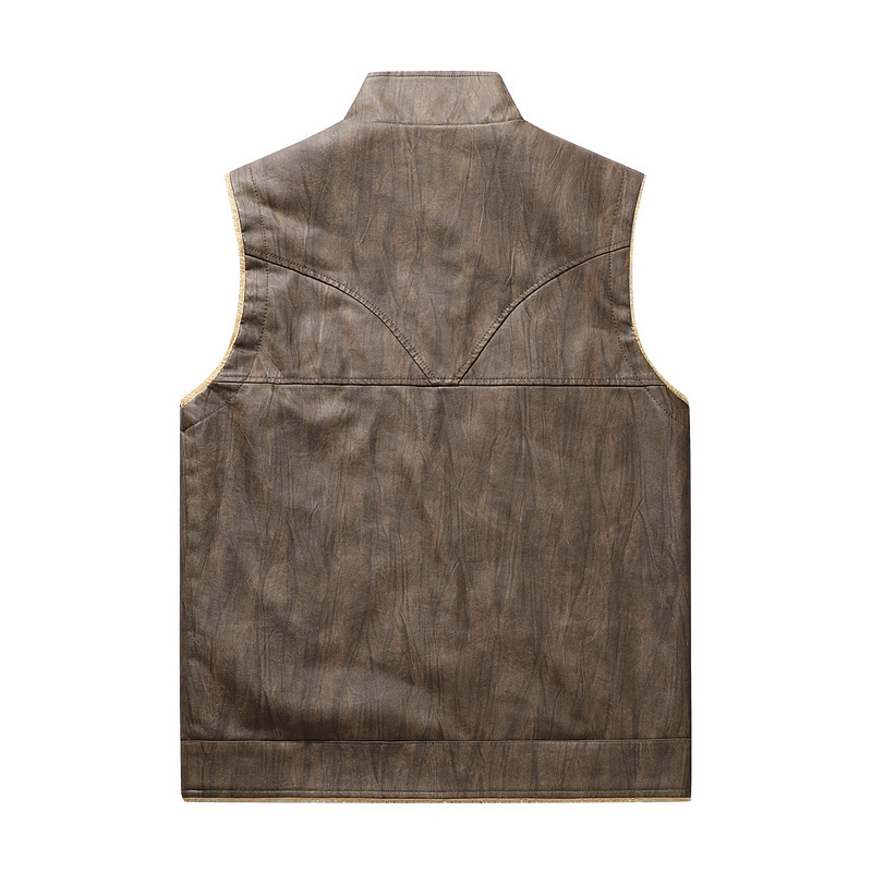 Nowa jesienno-zimowa kamizelka – Leather Work Vest For Men recenzja i cena