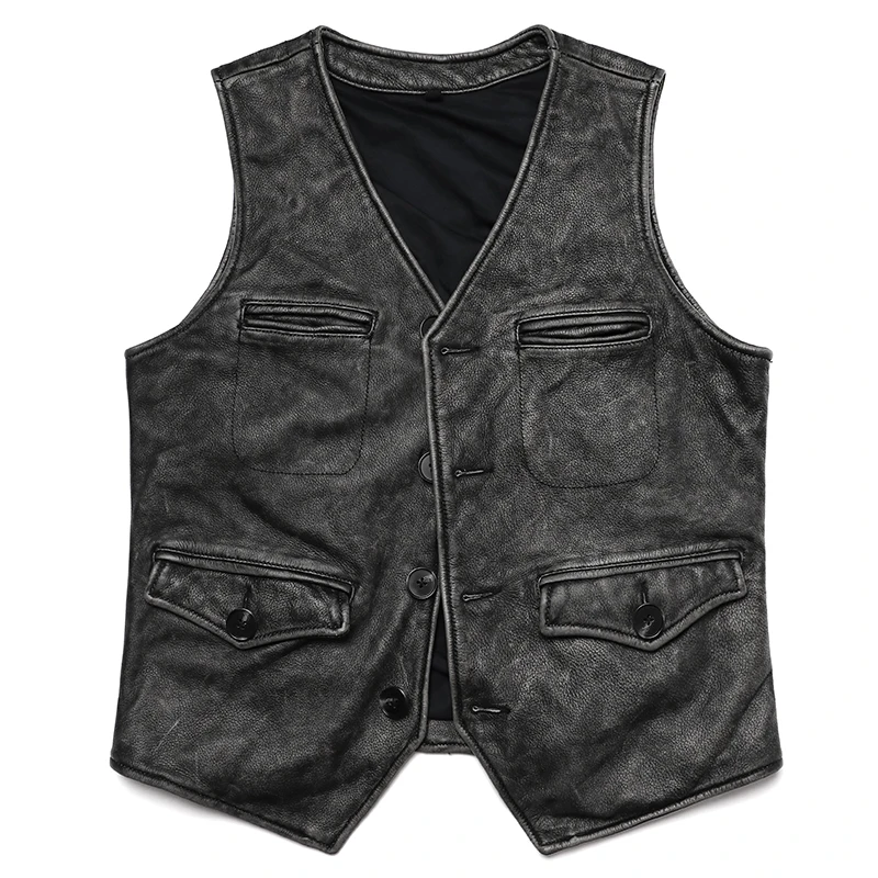 Nowa kamizelka z prawdziwej sk – Leather Work Vest For Men recenzja i cena