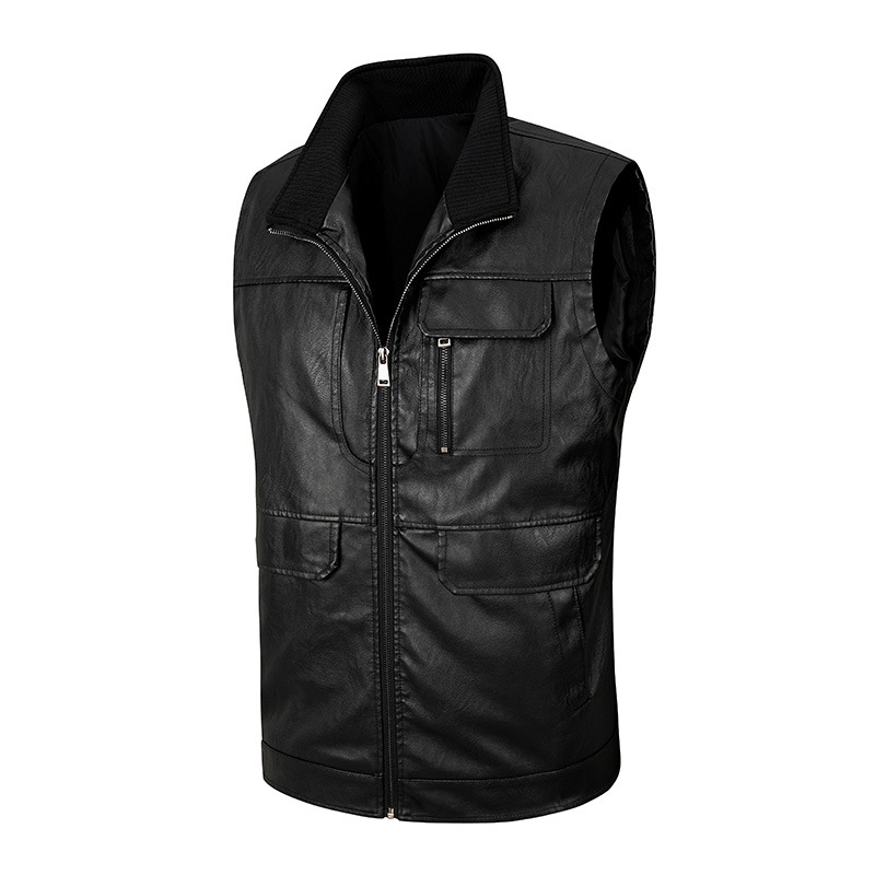 Męska skórzana kamizelka, cien – Leather Work Vest For Men recenzja i cena