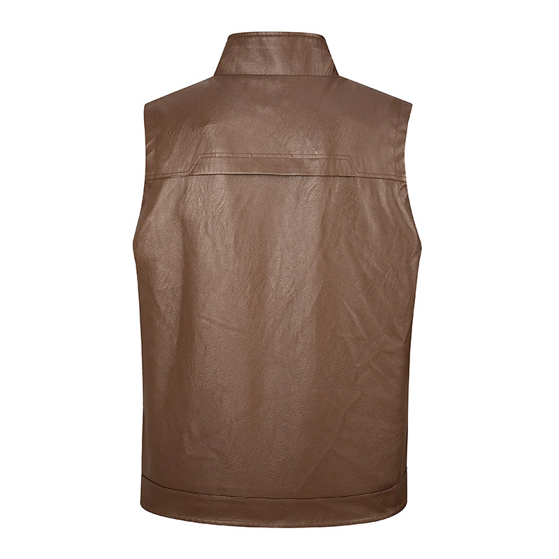Męska skórzana kamizelka, cien – Leather Work Vest For Men recenzja i cena