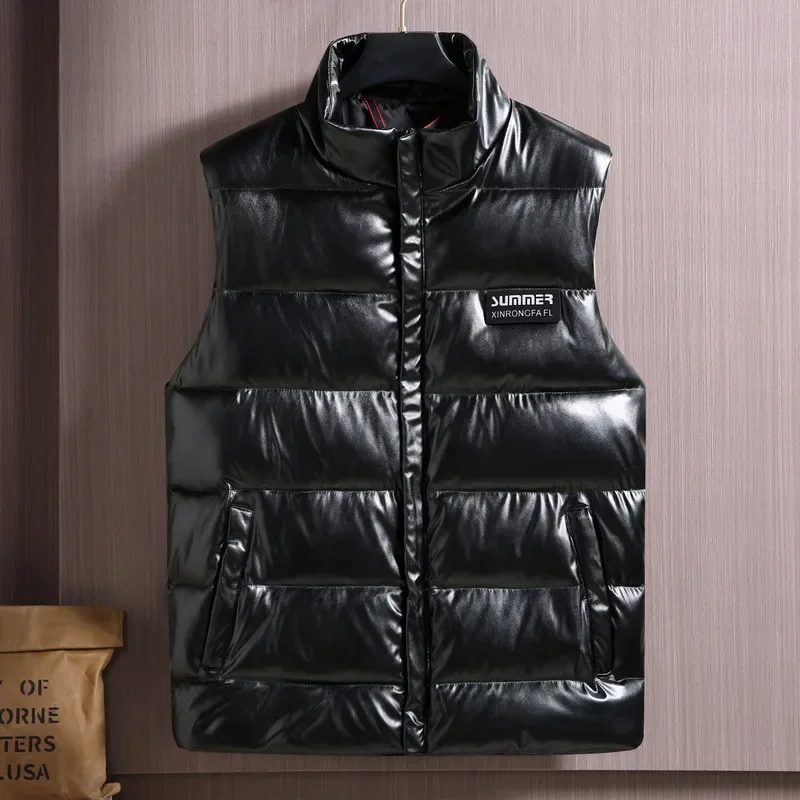 Plus Size Kurtki bez rękawów M – Leather Work Vest For Men recenzja i cena