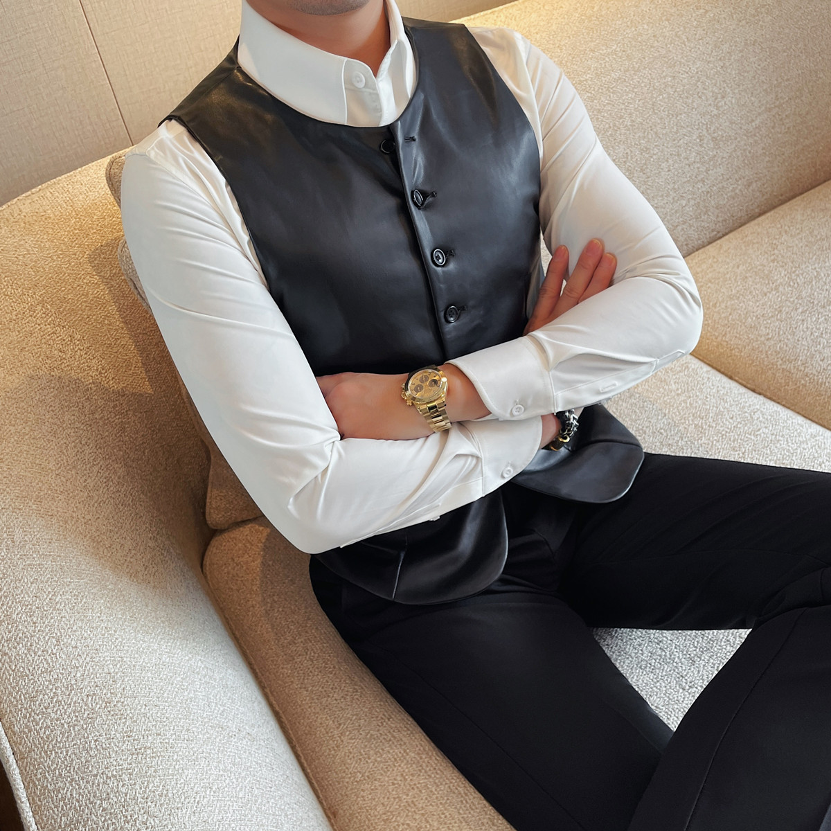 Męska kamizelka skórzana na je – Leather Work Vest For Men recenzja i cena