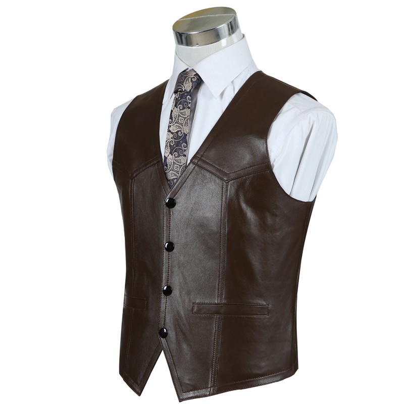 Kamizelka z prawdziwej skóry o – Leather Work Vest For Men recenzja i cena